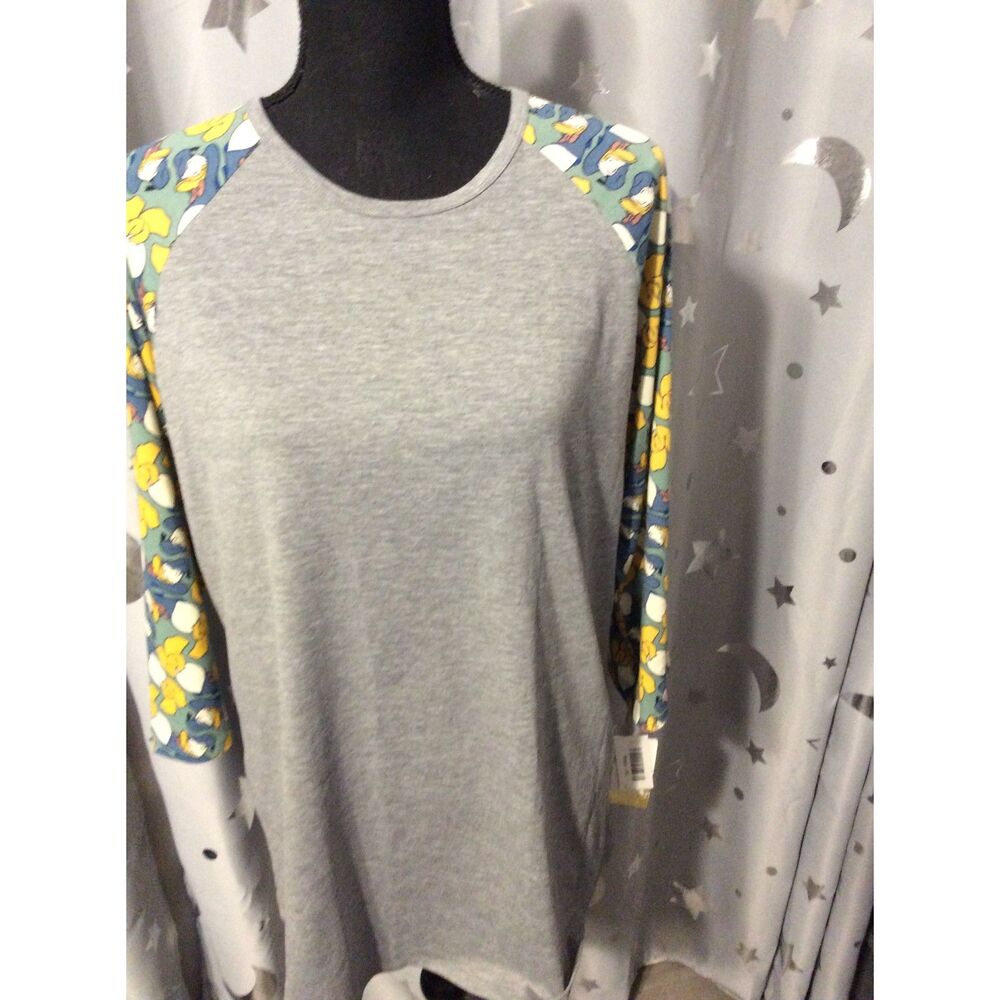 New NWT LuLaRoe Disney Donald Duck PLUS size 2XL Randy Top Baseball
